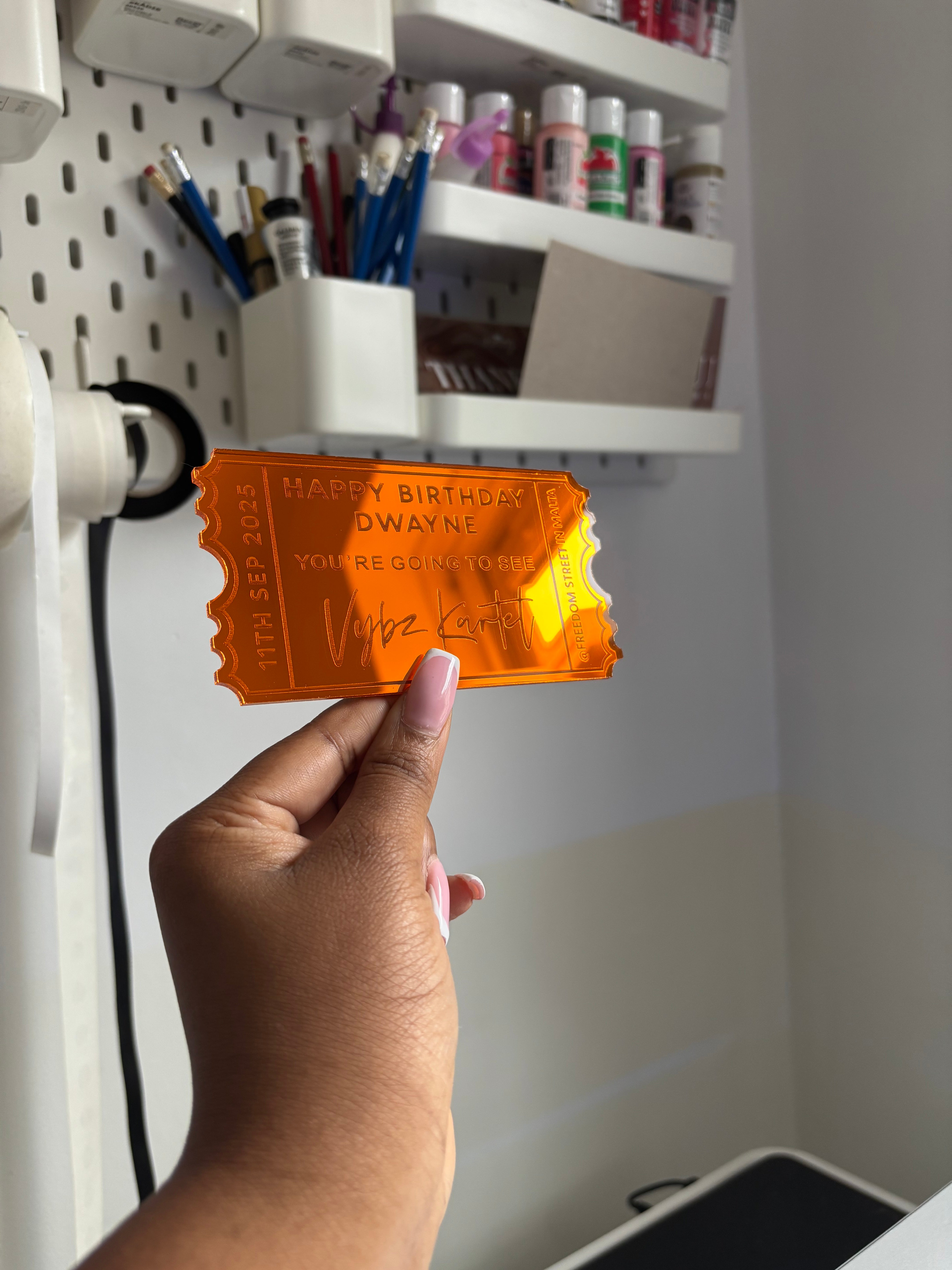 Personalized Acrylic Ticket Gift