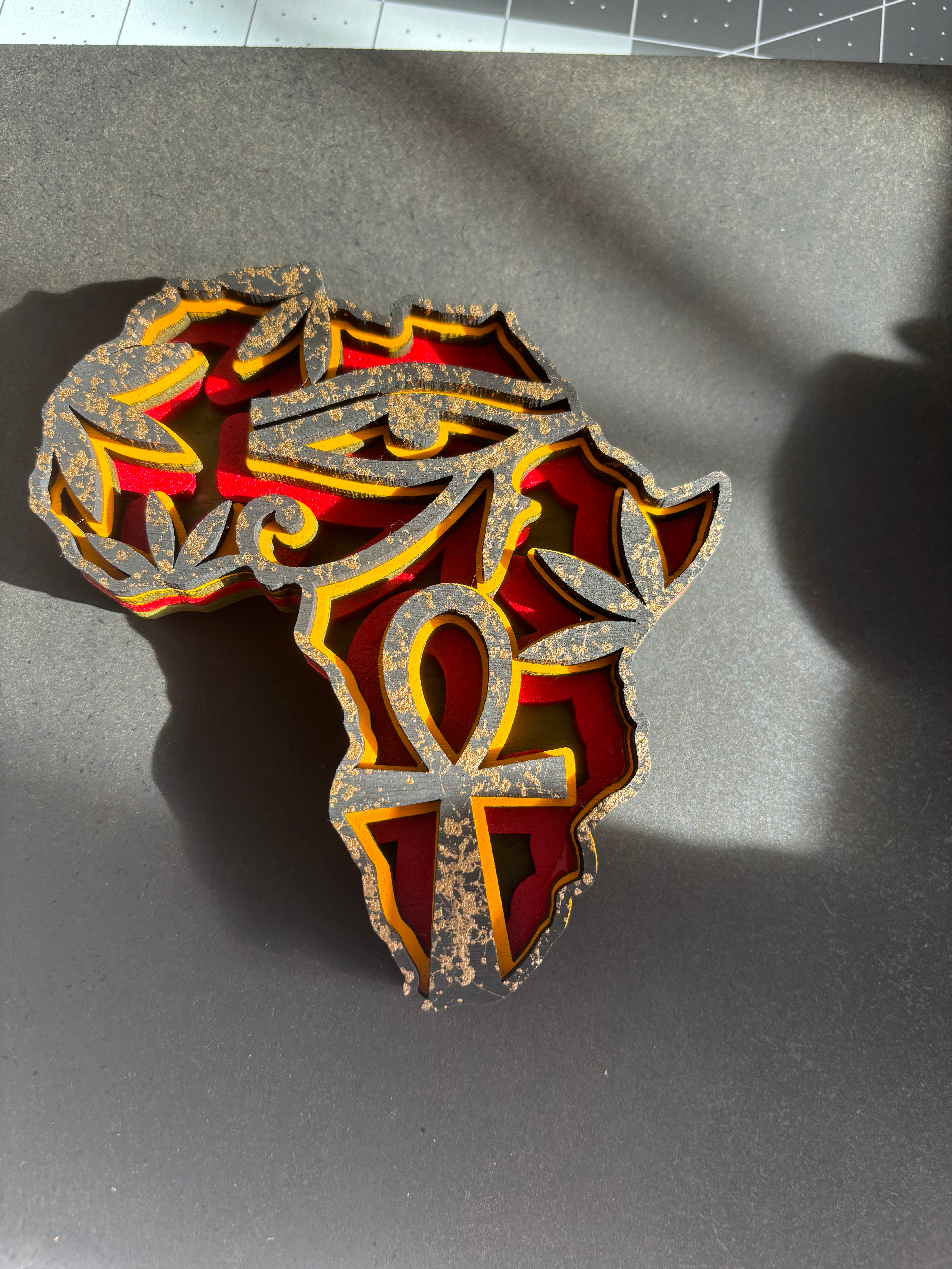 3D Layered Africa Shadow Box