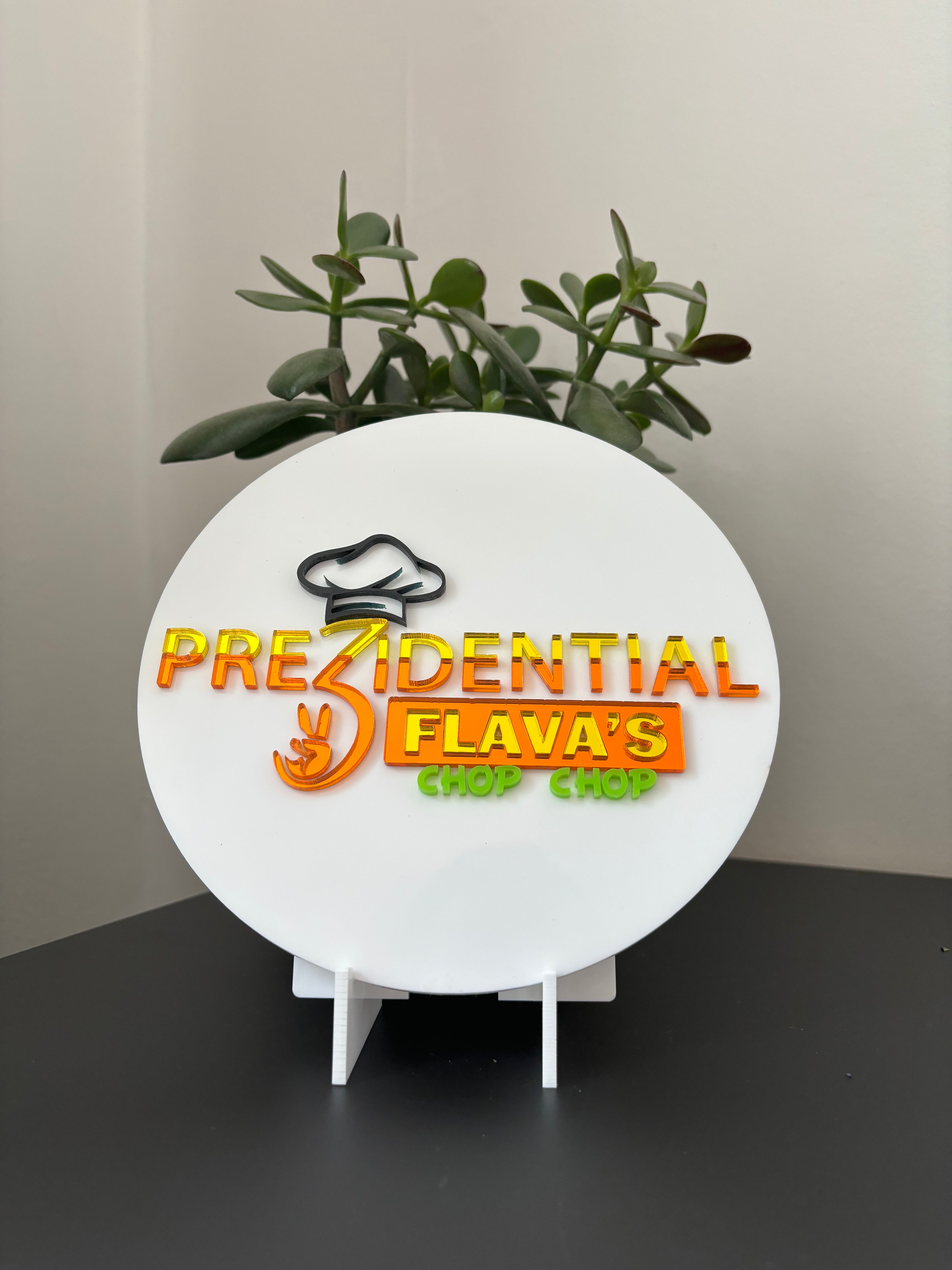 3D DESKTOP ROUND BUSINESS LOGO SIGN