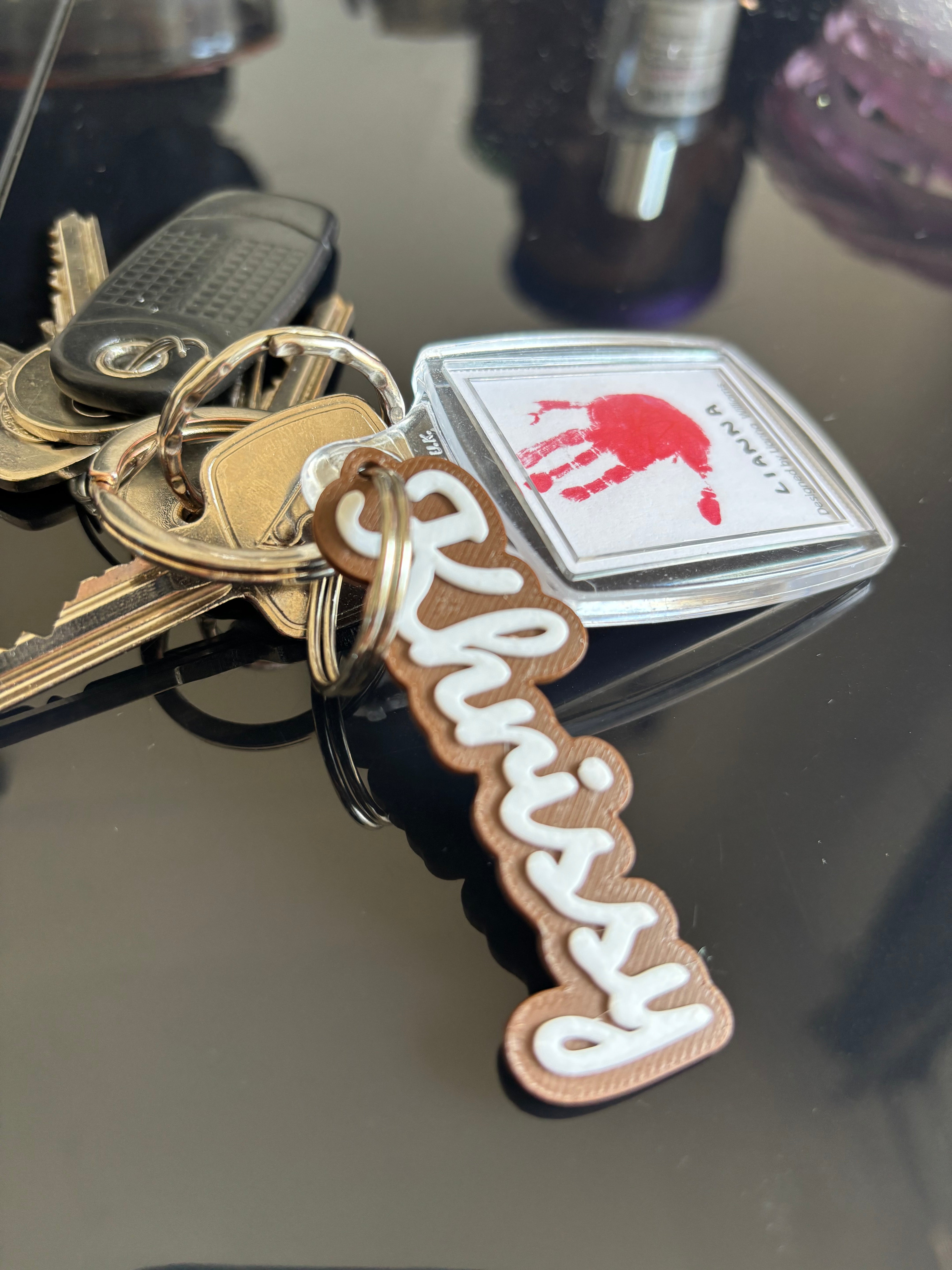 Custom 3D Printed Name Keychain