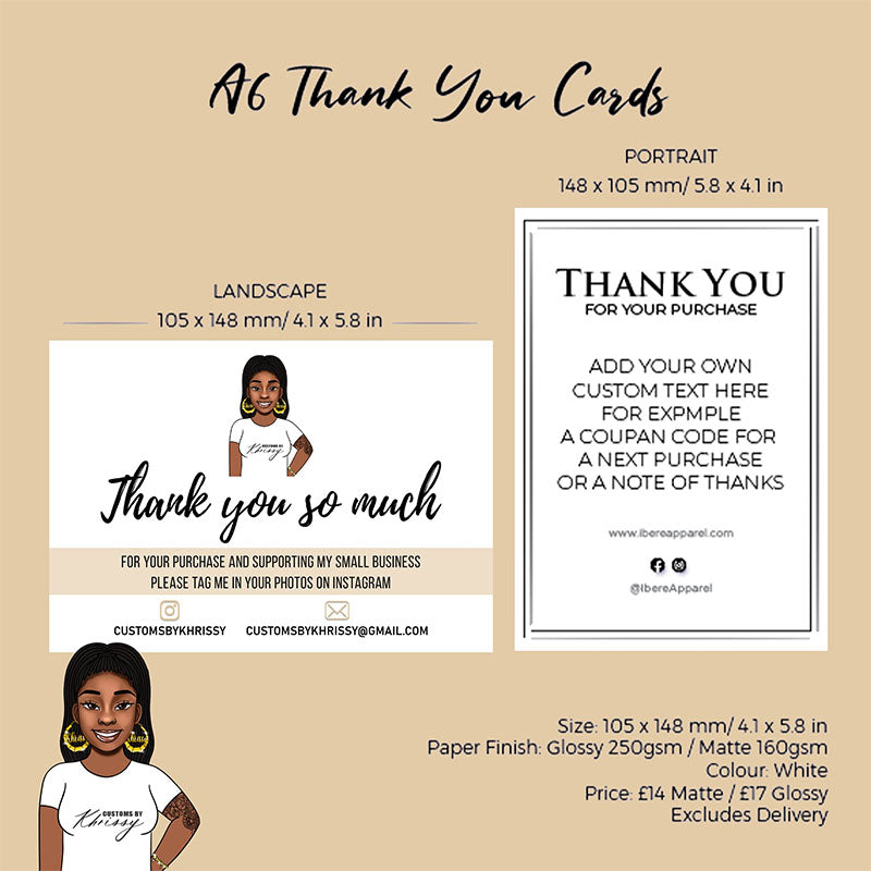 A6 THANK YOU CARDS