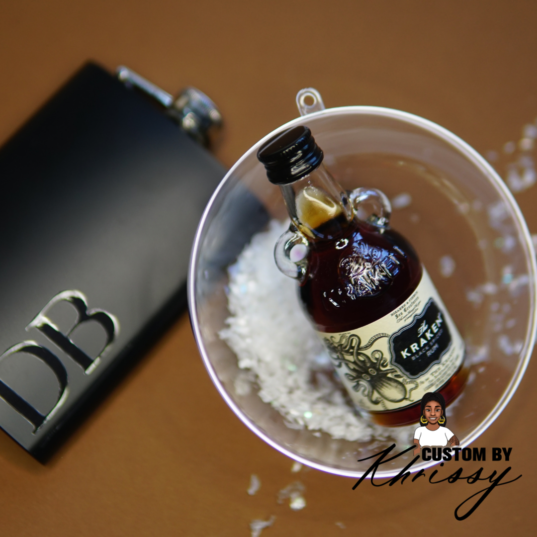 Personalised Black Initials Hip Flask